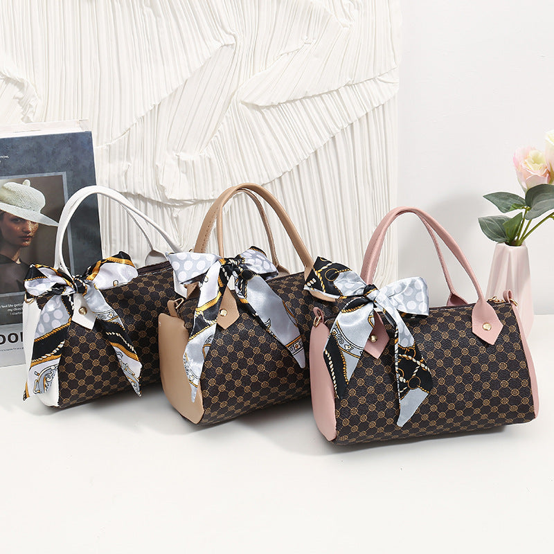 Sac à bandoulière vintage à chaîne imprimée de grande capacité