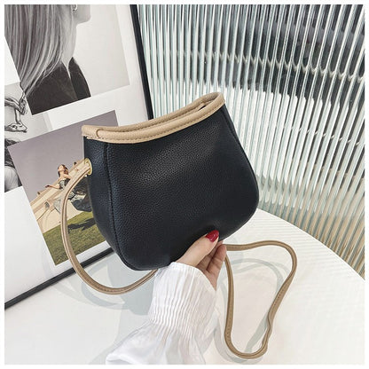 Sac à bandoulière simple en PU de couleur unie pour femme 