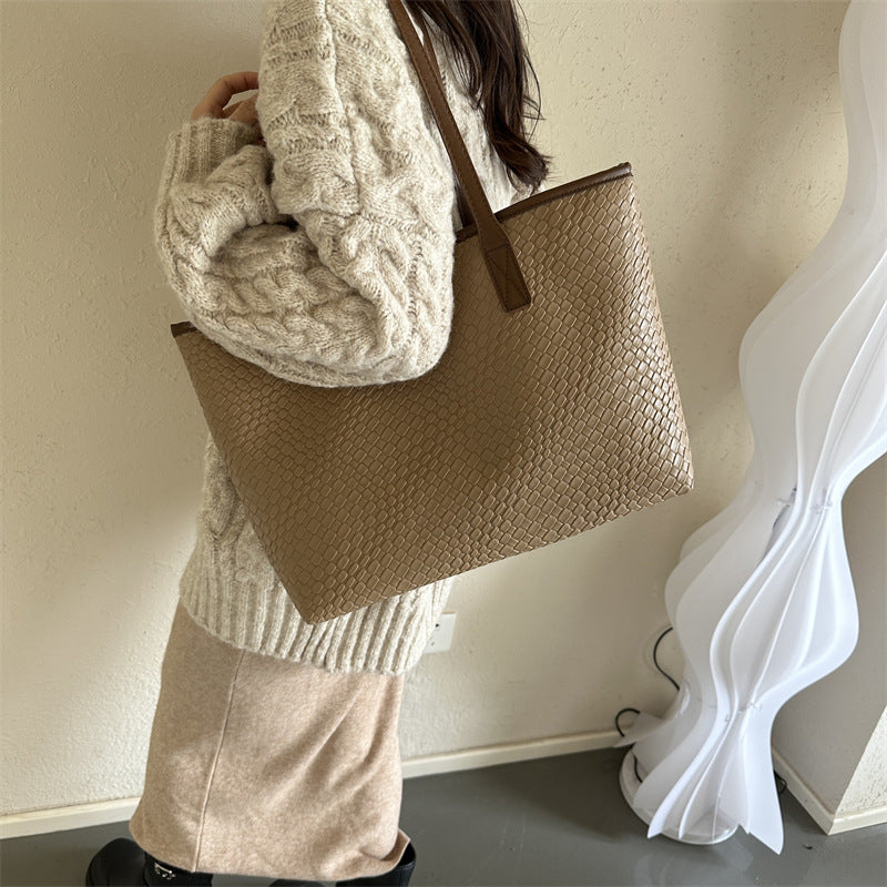 Women Fashion Casual Large Capacity Pattern Printed PU Tote Bag