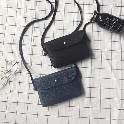 Mini sac à bandoulière à rabat carré pour femme, simple et tendance, couleur unie 