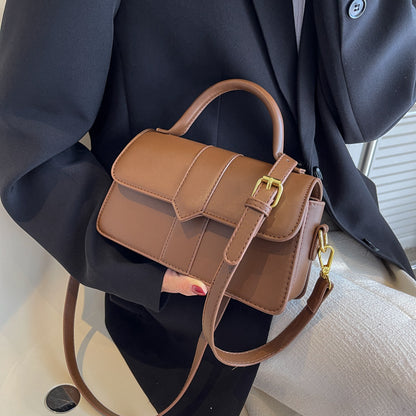 Fashion Solid Color Flip Square Shoulder Bag