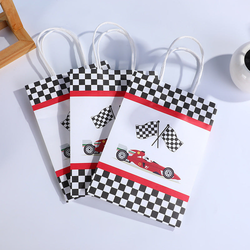 Sac de rangement personnalisé à imprimé damier de course, sac d'emballage pour accessoires de vêtements 