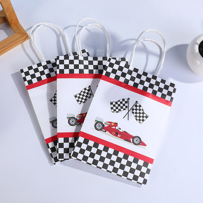 Sac de rangement personnalisé à imprimé damier de course, sac d'emballage pour accessoires de vêtements 