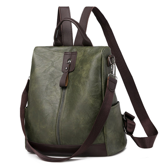 Women Vintage Design Color Blocking Large Capacity Backpack