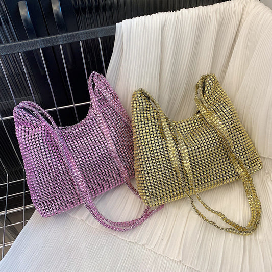 Sac à main décoratif à strass scintillants pour femme 