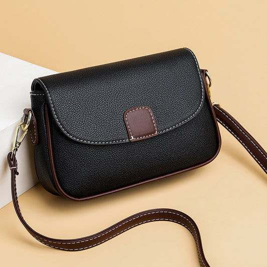 Women Simple Flap Square PU Crossbody Bag