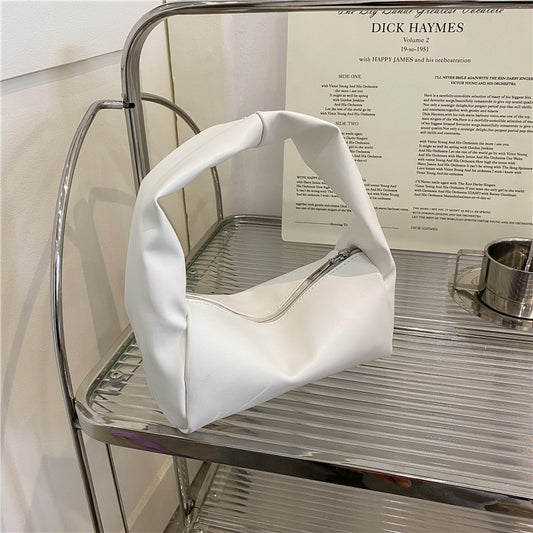 Sac à bandoulière en PU à fermeture éclair de couleur unie pour femme, à la mode pour l'été 