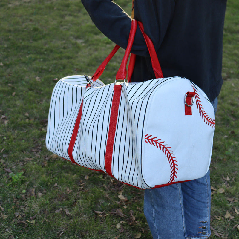 Sac de voyage grande capacité avec poignée en polyuréthane et bandoulière, sac de sport portable tendance 