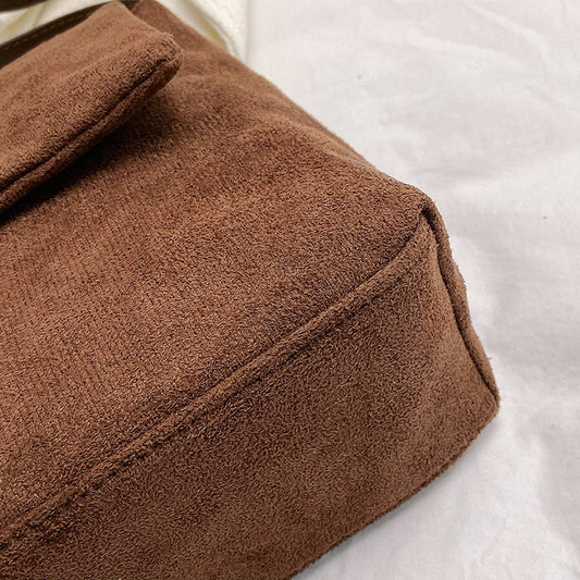 Sac à bandoulière à rabat en cuir suédé givré vintage pour femme 