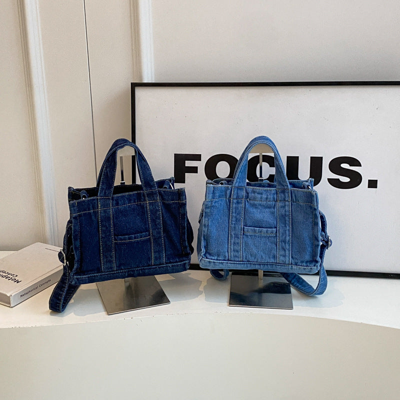 Sacs à main en denim grande capacité style rétro 