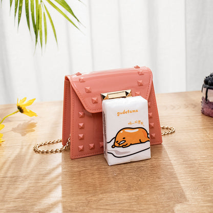 Women Fashion Rivet Chain Messenger Mini Bag