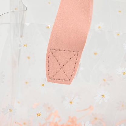 Creative Daisy Printed Transparent Clear PVC Wedding Candy Gift Bag
