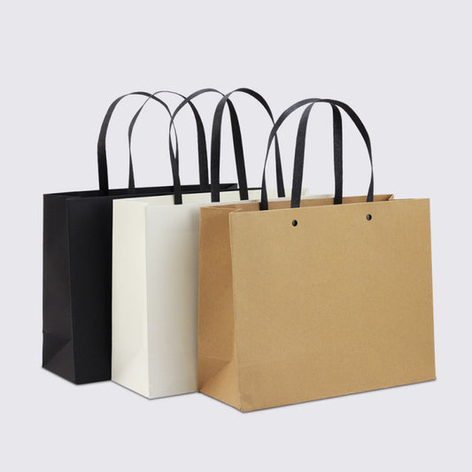 Simple Solid Color Shopping Portable Packaging Paper Bag