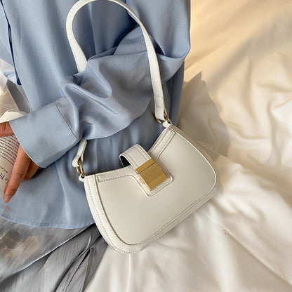 Women'S Fashion Solid Color Shoulder Underarm Bag Hand Saddle Bag