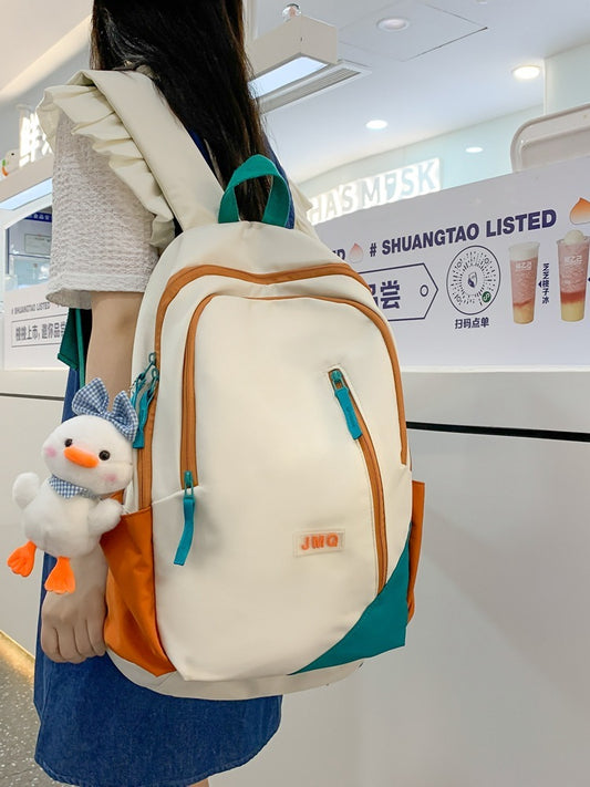 Women Fashion Large Capacity Solid Color Backpack