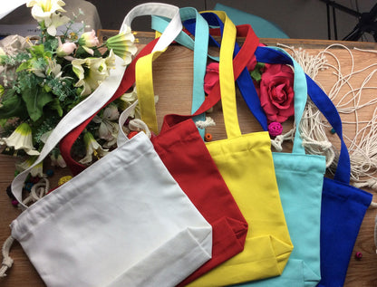 Fashion Simple Solid Color Canvas Drawstring Crossbody Bag