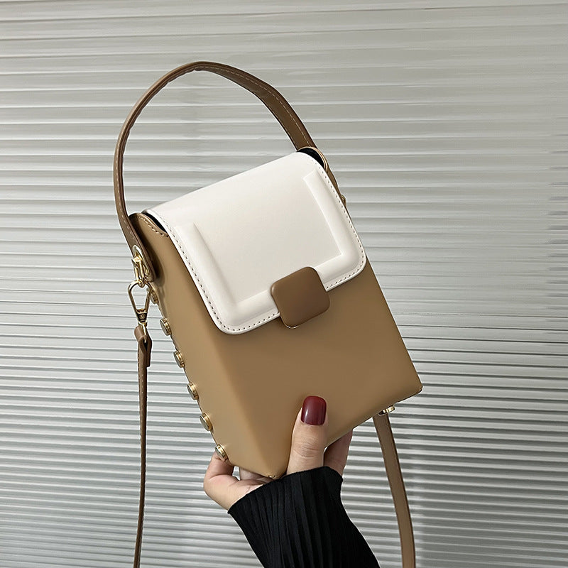 Women Fashion Casual Contrast Color Crossbody Bag