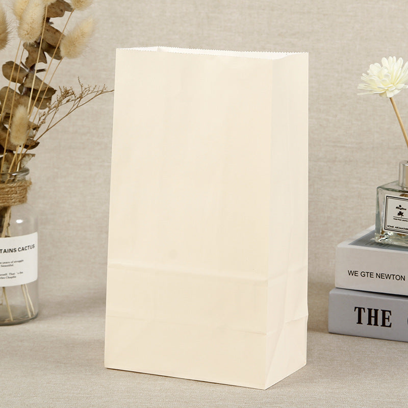 Sac en papier pour emballage cadeau de bonbons, couleur unie, simple et tendance 