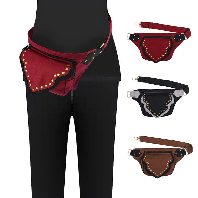 Women Fashion Vintage Metal Waist Bag