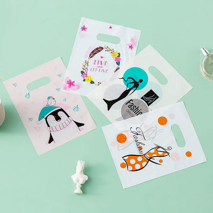 Fashion Cute Printed Jewelry Shopping Packaging Plastic Bag 100pieces/Set