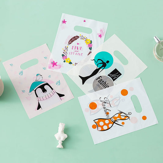 Fashion Cute Printed Jewelry Shopping Packaging Plastic Bag 100pieces/Set