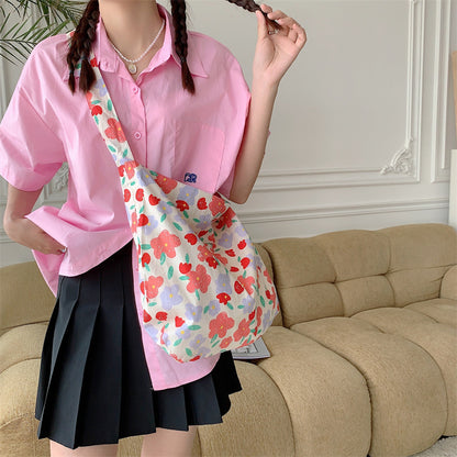 Casual Printed Large Capacity Shoulder Shopping Bag