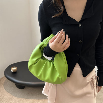 Sac à main plissé simple et tendance pour femme, couleur unie 