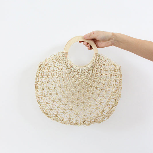 Bohemian Holiday Beach Hollow Straw Handbag