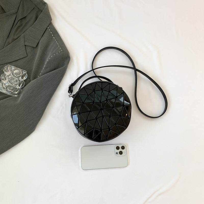 Sac à bandoulière rond tendance avec fermeture éclair