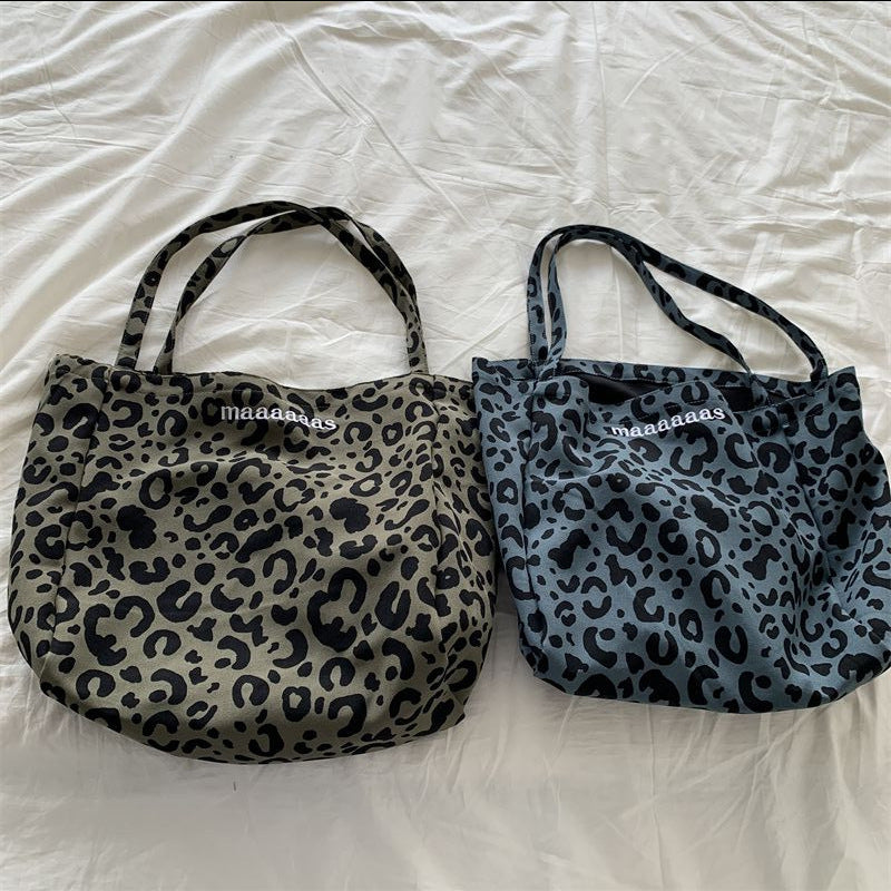 Women Leopard Print Large Capacity Tote Shopping Bag