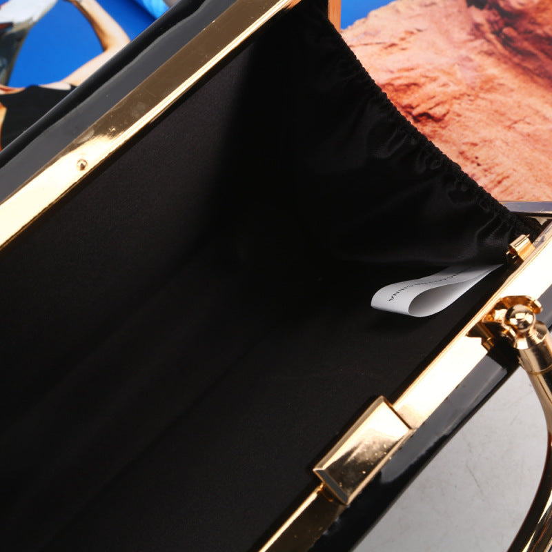 Women Chic Solid Color Crossbody Handle Square Bag