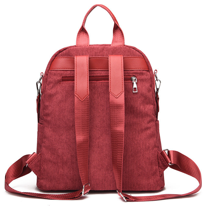 Women Fashion Solid Color Two-Piece Large-Capacity Backpack