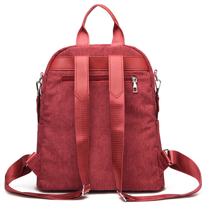Women Fashion Solid Color Two-Piece Large-Capacity Backpack