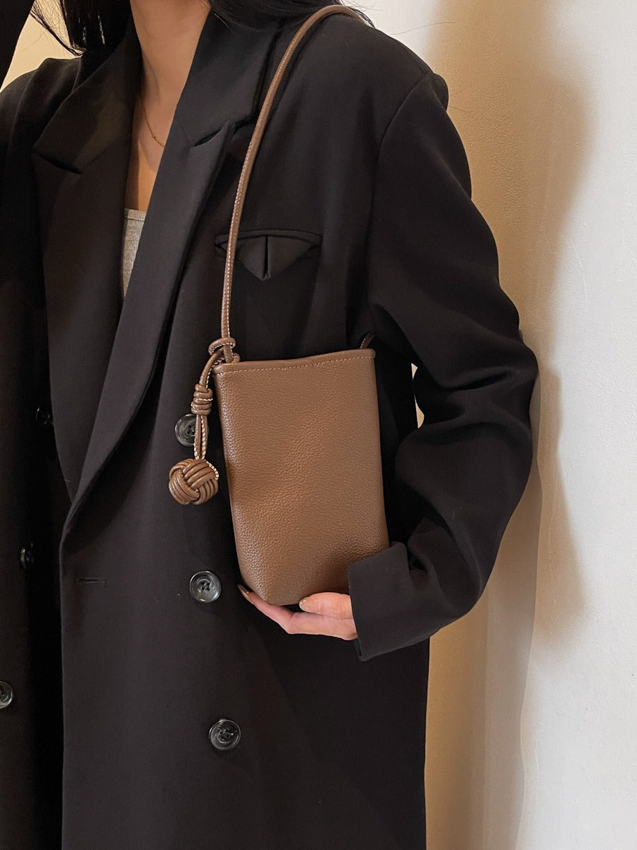 Mini sac à bandoulière simple de couleur unie 