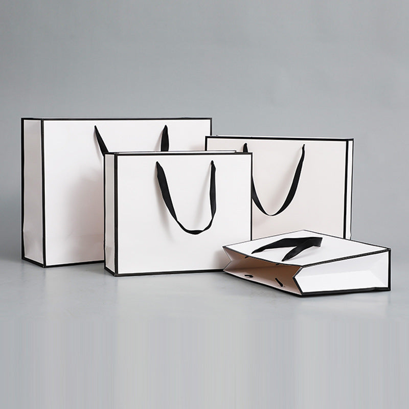 White Simple Portable Paper Bag Packaging Bag
