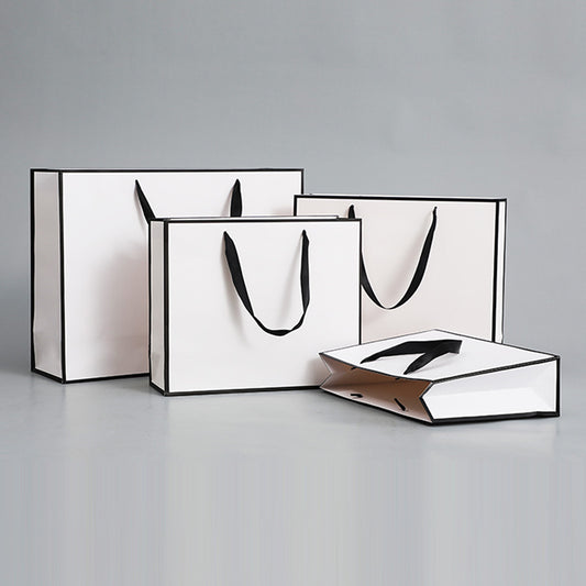 White Simple Portable Paper Bag Packaging Bag