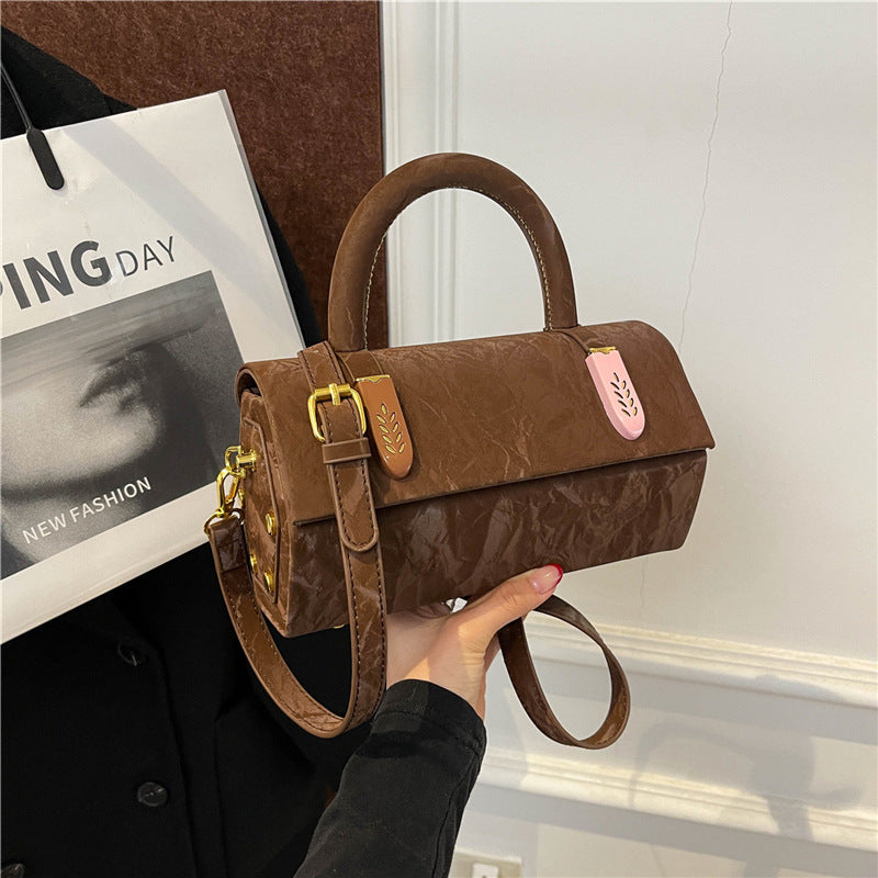 Women Fashion Casual Solid Color Pu Rectangular Shoulder Bag