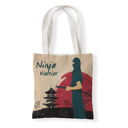 Women Fashion Horror Graphic Printed Canvas Tote Bag