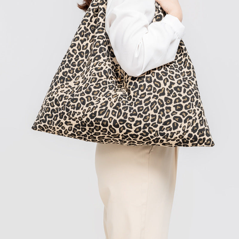 Women Bohemia Leopard Tiger Print Large Capacity Canvas Shoulder Bag