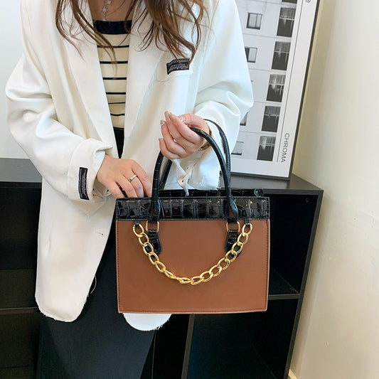 Women Fashion Casual Large Capacity Square Chain Handbag