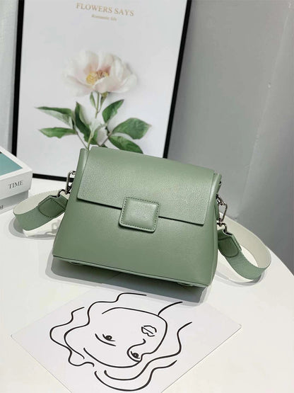 Sac messager en cuir pour femme, petit sac carré simple et décontracté 