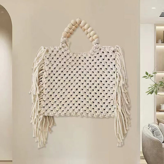 Women Fashion Casual Mini Solid Color Square Knitted Clutch Bag