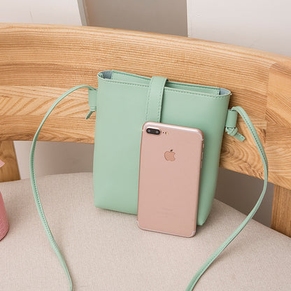 Women Fashionable Simple Solid Color Square Zipper Mini Single Shoulder Crossbody Bucket Bag