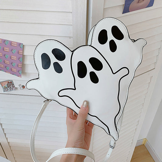 Sac à bandoulière gothique créatif Halloween avec motif de crâne fantôme 