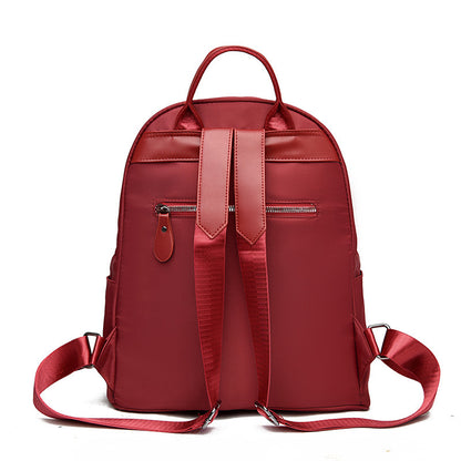 Women Fashion Rivet Soft Wax Leather Backpack