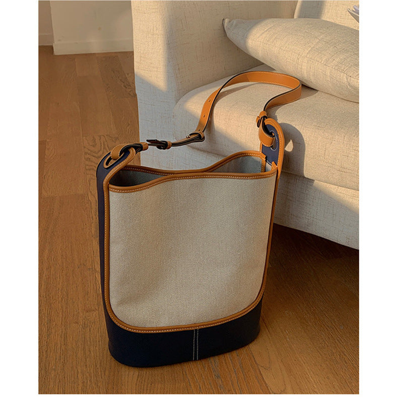 Sac fourre-tout personnalisé à une épaule et à blocs de couleurs, grande capacité 