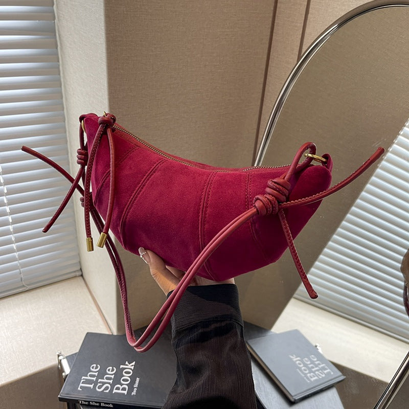 Sac à bandoulière rétro givré en forme de boulette pour femme, automne et hiver 