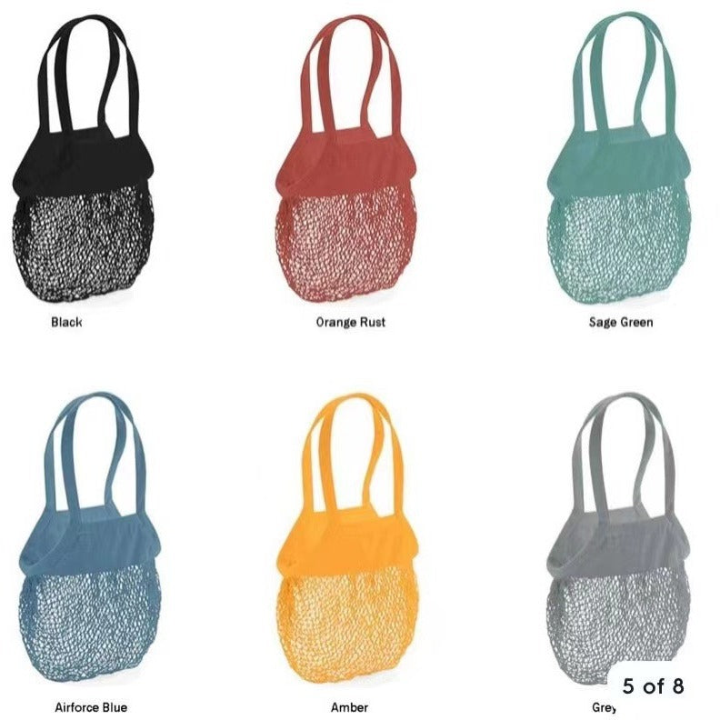 Fashion Solid Color Knitted Large Capacity Shopping Net Bag Beach Bag