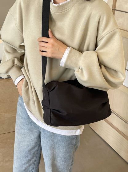 Fashion Solid Color Nylon Crossbody Bag