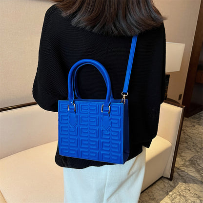 Petit sac à main carré uni à motif gaufré d'été 